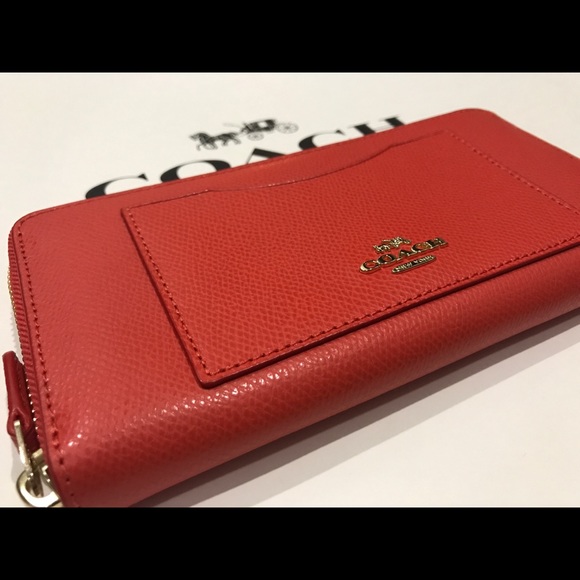 NWT COACH ACCORDION ZIP WALLET F54007 WATERMELON - Picture 2 of 8